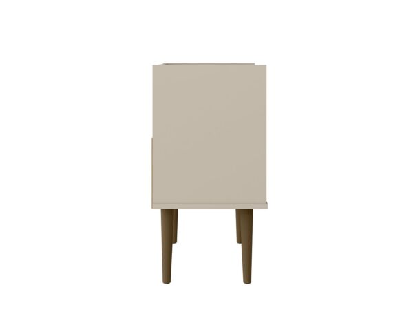 Manhattan Comfort Bogart Mid-Century Modern Nightstand in Off-White and Nature