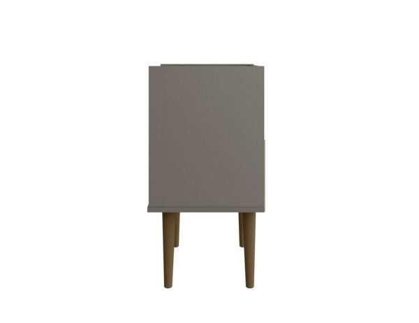 Manhattan Comfort Bogart Mid-Century Modern Nightstand in Grey and Nature