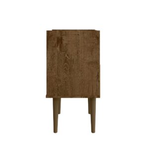 Manhattan Comfort Bogart Mid-Century Modern Nightstand in Rustic Brown and Nature