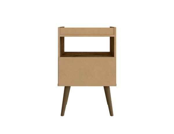 Manhattan Comfort Bogart Mid-Century Modern Nightstand in Rustic Brown and Nature