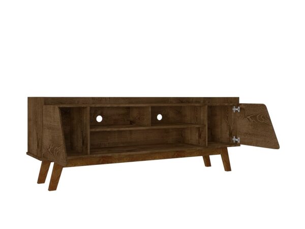 Manhattan Comfort Mid-Century Modern Marcus 62.99 TV Stand with Solid Wood Legs in  Rustic Brown