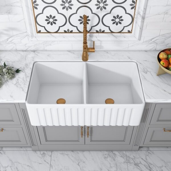 Altair 261033-KDS Cremona 33 Inch Farmhouse Double Kitchen Sink