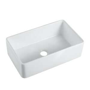 Altair 271033-KS Trento 33 Inch Rectangular Ceramic Vessel Bathroom Sink - Glossy White