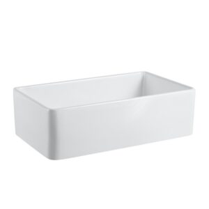 Altair 271033-KS Trento 33 Inch Rectangular Ceramic Vessel Bathroom Sink - Glossy White