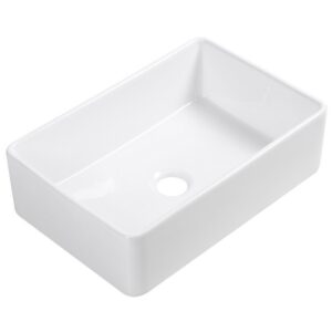 Altair 291030-KS Treviso 30 Inch Rectangular Ceramic Vessel Bathroom Sink - Glossy White