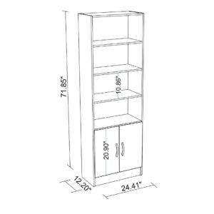 Manhattan Comfort Practical Catarina Cabinet with 5-Shelves in White