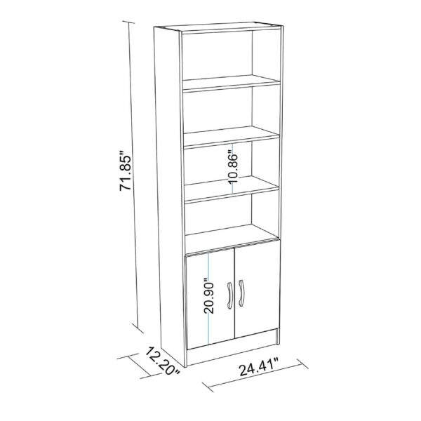 Manhattan Comfort Practical Catarina Cabinet with 5-Shelves in White