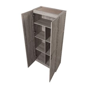 Manhattan Comfort Hopkins Modern Freestanding Storage Closet with 7 Shelves in Grey