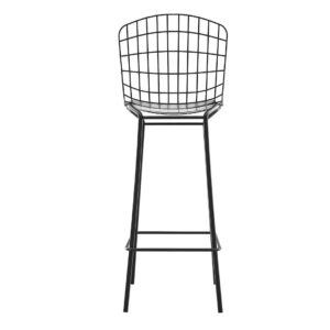 Manhattan Comfort Madeline 41.73" Barstool, Set of 3 with Seat Cushion in Black