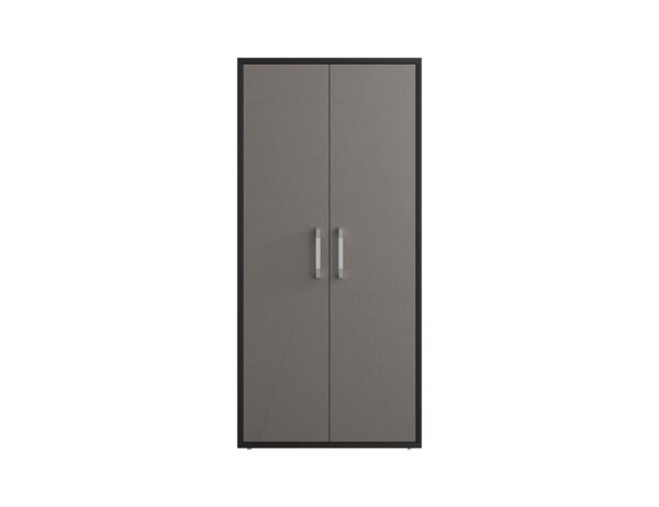 Manhattan Comfort Eiffel Storage Cabinet in Matte Black and Grey (Set of 3)