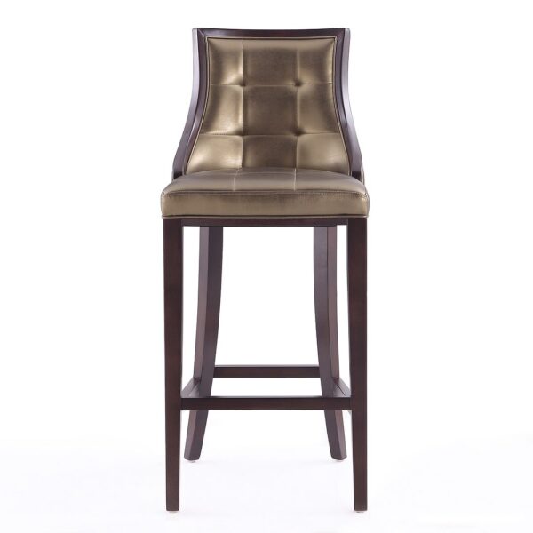 Manhattan Comfort Fifth Avenue 45 in. Bronze and Walnut Beech Wood Bar Stool (Set of 3)