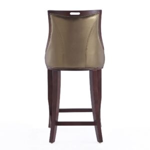 Manhattan Comfort Emperor 41 in. Bronze and Walnut Beech Wood Bar Stool (Set of 3)