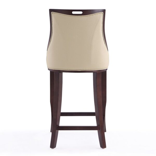 Manhattan Comfort Emperor 41 in. Cream and Walnut Beech Wood Bar Stool (Set of 3)