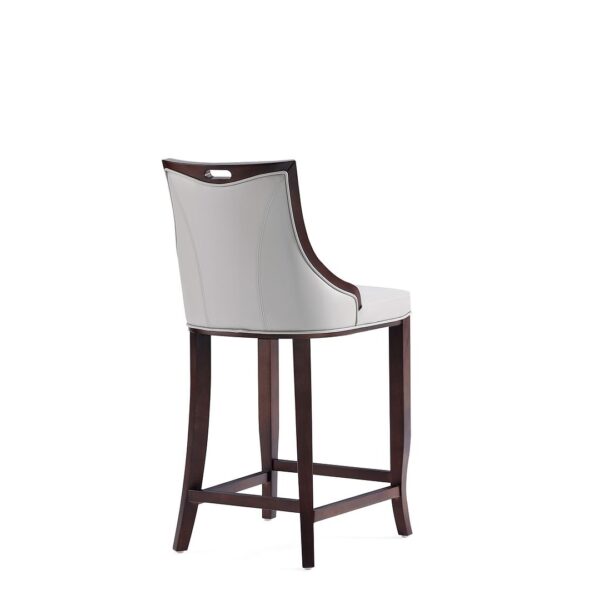 Manhattan Comfort Emperor Faux Leather Barstool in Light Grey (Set of 3)