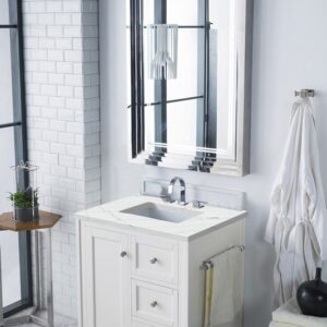 James Martin 301-V30-BW-3ENC Copper Cove Encore 30 Inch Single Vanity Cabinet with Ethereal Noctis Quartz Top - Bright White