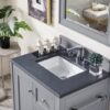 James Martin 301-V30-SL-3CSP Copper Cove Encore 30 Inch Single Vanity in Silver Gray with 3 cm Charcoal Soapstone Quartz Top with Sink