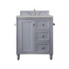 James Martin 301-V30-SL-3ESR Copper Cove Encore 30 Inch Single Vanity in Silver Gray with 3 CM Eternal Serena Quartz Top