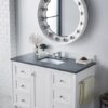 James Martin 301-V48-BW-3CSP Copper Cove Encore 48 Inch Single Vanity in Bright White with 3 cm Charcoal Soapstone Quartz Top with Sink