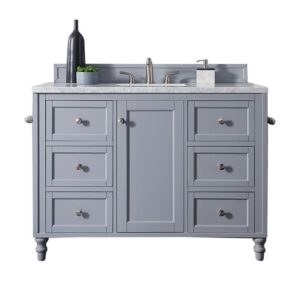 James Martin 301-V48-SL-3CAR Copper Cove Encore 48 Inch Single Vanity in Silver Gray with 3 cm Carrara Marble Top