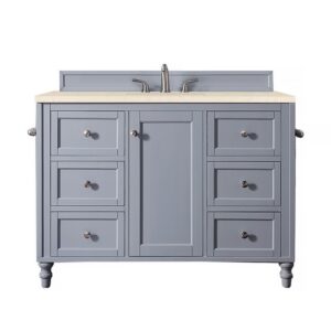 James Martin 301-V48-SL-3EMR Copper Cove Encore 48 Inch Single Vanity in Silver Gray with 3 CM Eternal Marfil Quartz Top