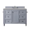 James Martin 301-V48-SL-3ESR Copper Cove Encore 48 Inch Single Vanity in Silver Gray with 3 CM Eternal Serena Quartz Top