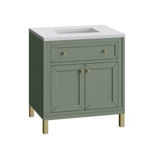 James Martin 305-V30-3WZ Chicago 30 Inch Single Vanity with 3cm White Zeus Quartz Top