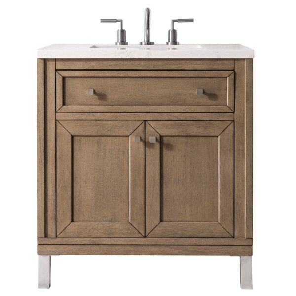 James Martin 305-V30-3WZ Chicago 30 Inch Single Vanity with 3cm White Zeus Quartz Top