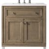 James Martin 305-V30-WWW Chicago 30 Inch Single Vanity in Whitewashed Walnut