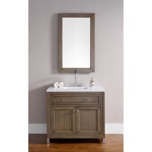 James Martin 305-V36-3WZ Chicago 36 Inch Single Vanity with 3cm White Zeus Quartz Top