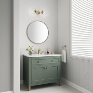 James Martin 305-V36-3WZ Chicago 36 Inch Single Vanity with 3cm White Zeus Quartz Top