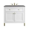 James Martin 305-V36-GW-3GEX Chicago 36 Inch Glossy White Single Sink Vanity with 3 cm Grey Expo Top