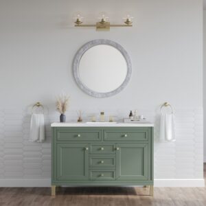 James Martin 305-V48-3WZ Chicago 48 Inch Single Vanity with 3cm White Zeus Quartz Top