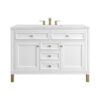 James Martin 305-V48-GW-3ENC Chicago 48 Inch Glossy White Single Sink Vanity with 3 cm Ethereal Noctis Top