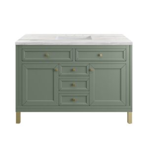 James Martin 305-V48-SC-3AF Chicago 48 Inch Smokey Celadon Single Sink Vanity with 3 cm Arctic Fall Top