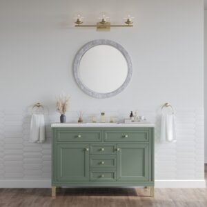 James Martin 305-V48-SC-3AF Chicago 48 Inch Smokey Celadon Single Sink Vanity with 3 cm Arctic Fall Top