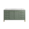 James Martin 305-V60D-SC-3EJP Chicago 60 Inch Smokey Celadon Double Sink Vanity with 3 cm Eternal Jasmine Pearl Top