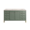 James Martin 305-V60D-SC-3EMR Chicago 60 Inch Smokey Celadon Double Sink Vanity with 3 cm Eternal Marfil Top