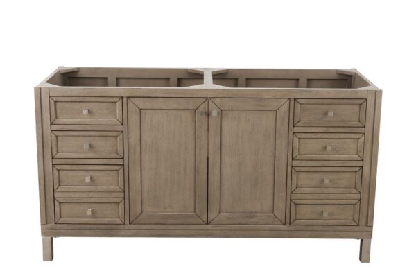 James Martin 305-V60D-WWW Chicago 60 Inch Double Vanity in Whitewashed Walnut