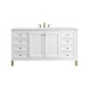 James Martin 305-V60S-GW-3AF Chicago 60 Inch Glossy White Single Sink Vanity with 3 cm Arctic Fall Top