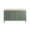 James Martin 305-V60S-SC-3EMR Chicago 60 Inch Smokey Celadon Single Sink Vanity with 3 cm Eternal Marfil Top