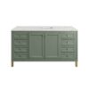 James Martin 305-V60S-SC-3ENC Chicago 60 Inch Smokey Celadon Single Sink Vanity with 3 cm Ethereal Noctis Top