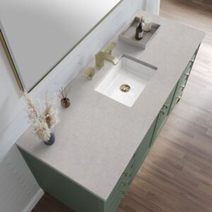 James Martin 305-V60S-SC-3ESR Chicago 60 Inch Smokey Celadon Single Sink Vanity with 3 cm Eternal Serena Top