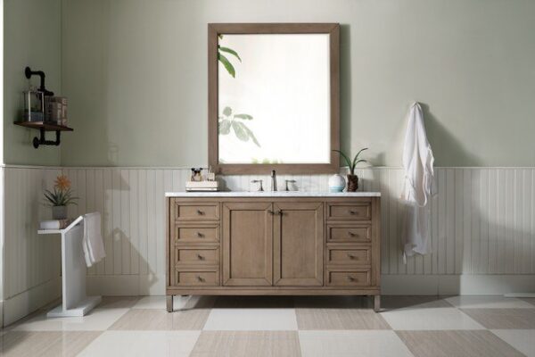 James Martin 305-V60S-WWW Chicago 60 Inch Single Vanity in Whitewashed Walnut