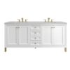 James Martin 305-V72-GW-3ESR Chicago 72 Inch Glossy White Double Sink Vanity with 3 cm Eternal Serena Top