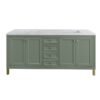 James Martin 305-V72-SC-3CAR Chicago 72 Inch Smokey Celadon Double Sink Vanity with 3 cm Carrara Marble Top