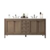 James Martin 305-V72-WWW-3ENC Chicago 72 Inch Double Vanity Cabinet with Ethereal Noctis Quartz Top - Whitewashed Walnut