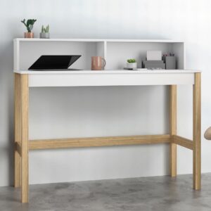 Manhattan Comfort Bowery Desk in White and Oak