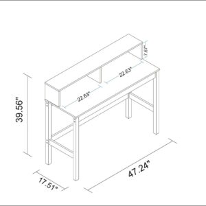 Manhattan Comfort Bowery Desk in White and Oak