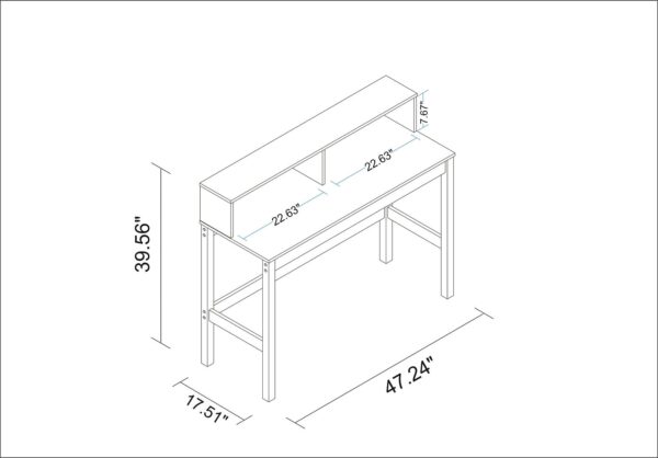 Manhattan Comfort Bowery Desk in White and Oak