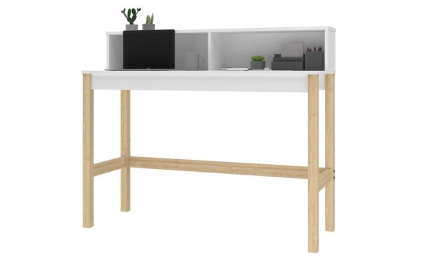 Manhattan Comfort Bowery Desk in White and Oak